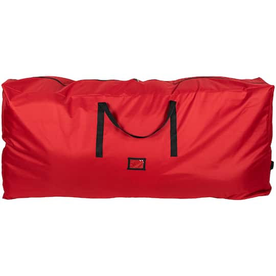 57" Red Quilted Rolling Christmas Tree Storage Bag for Trees up to 9ft.